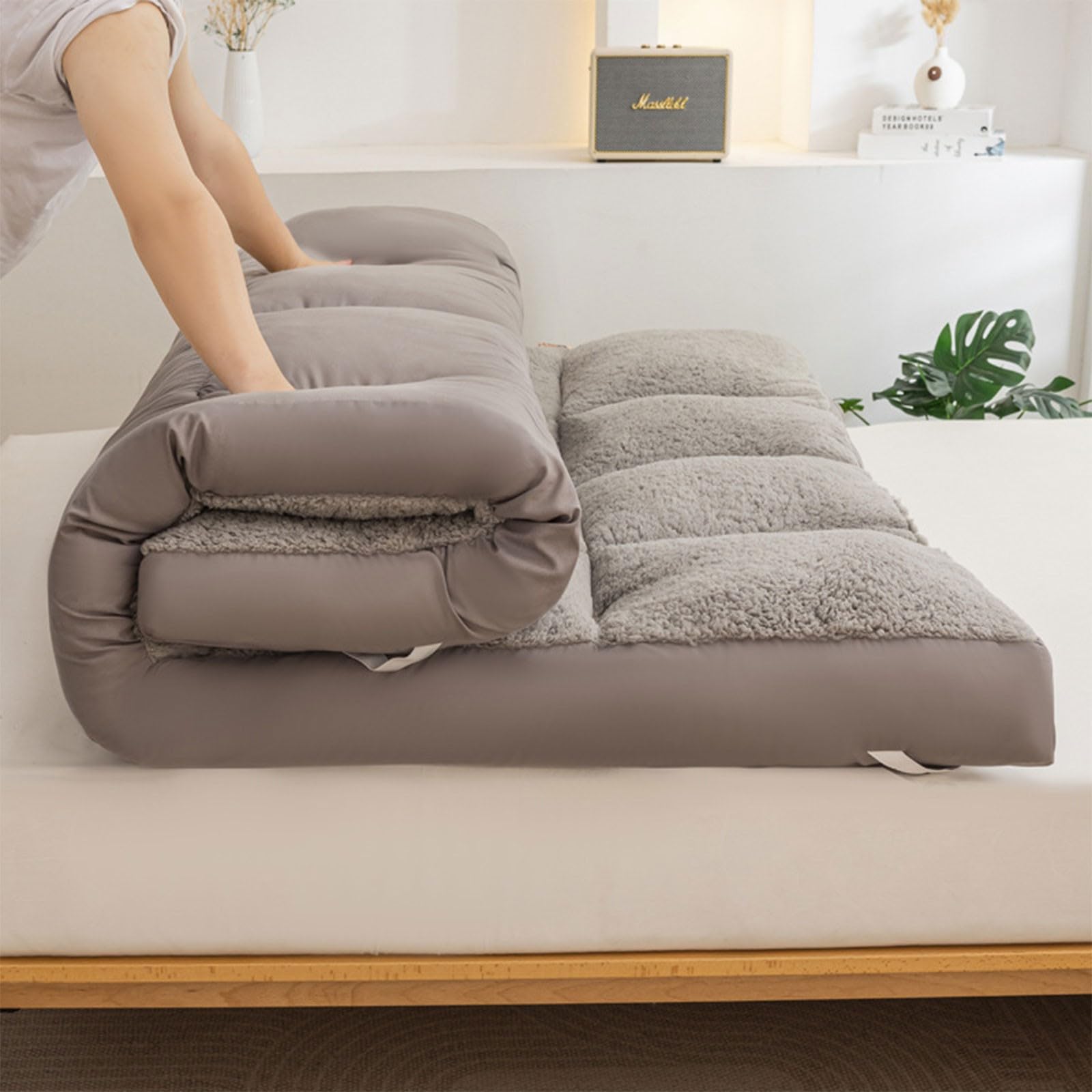 Materac Matratze with tiefer Kieszenie Akzent Schlafzimmer Decorativ 100 * 200cm 3 STÜCKE Gsteppte Baumwolle Spannbettlaken and Kissenbezüge Matratzenbezugsschutz für Apartment Hotel Gastfami