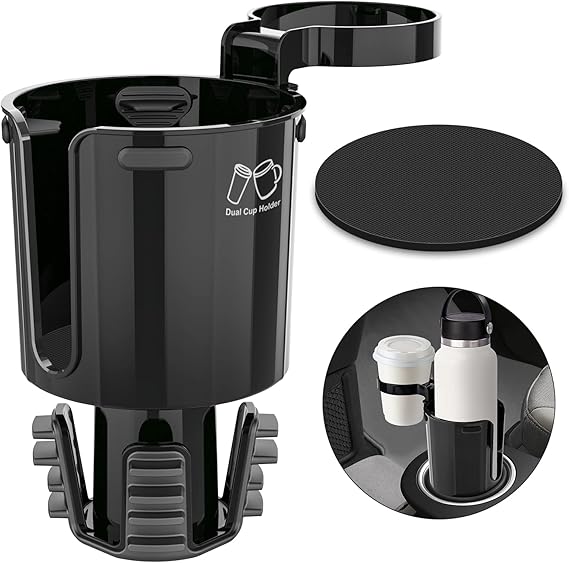 Makerfire Car Cup Holder Expander Dual Cup Holder Expander for Car