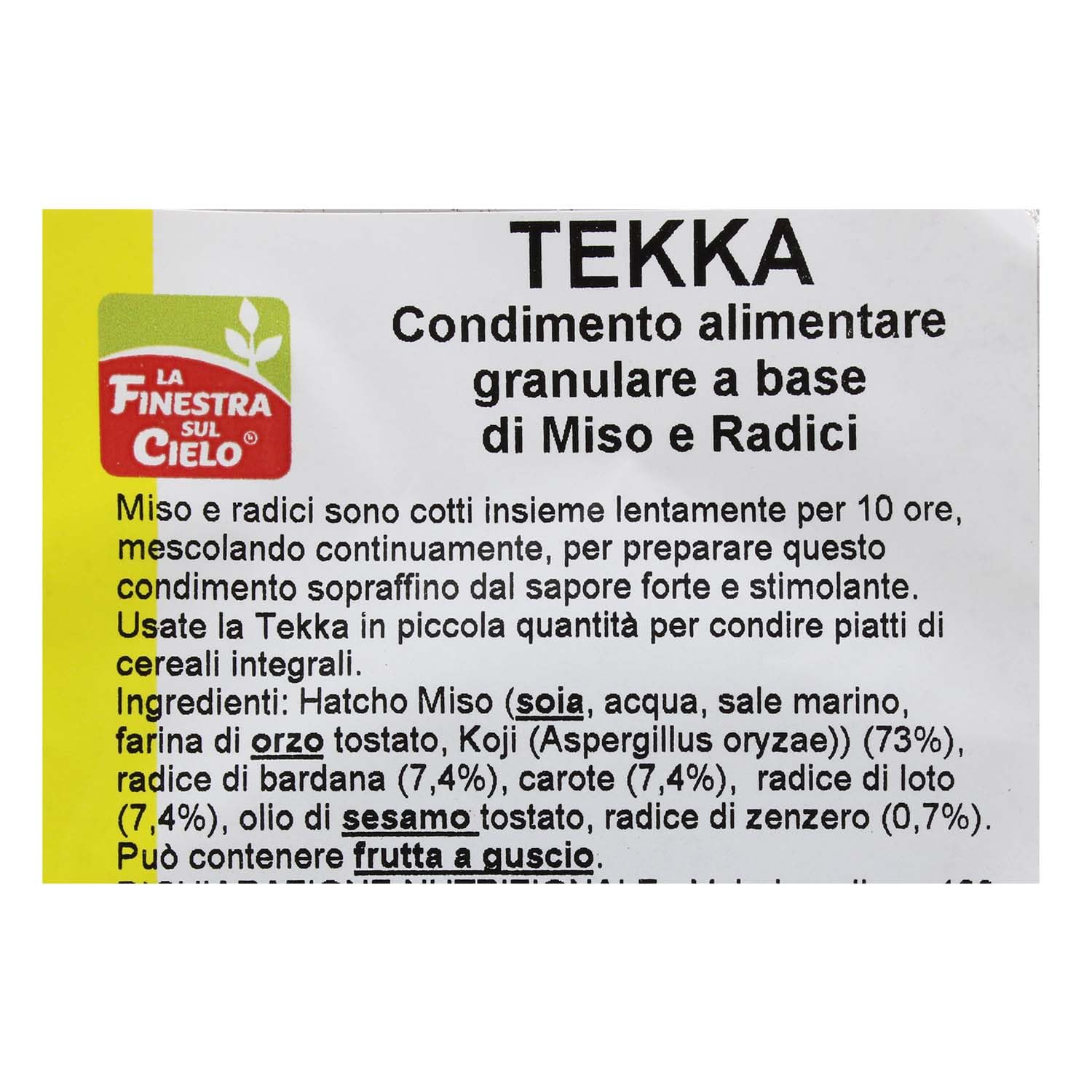 La Finestra Sul Cielo Tekka - Condimento Granulare con Miso e Radici - sapore intenso e forte - 80g