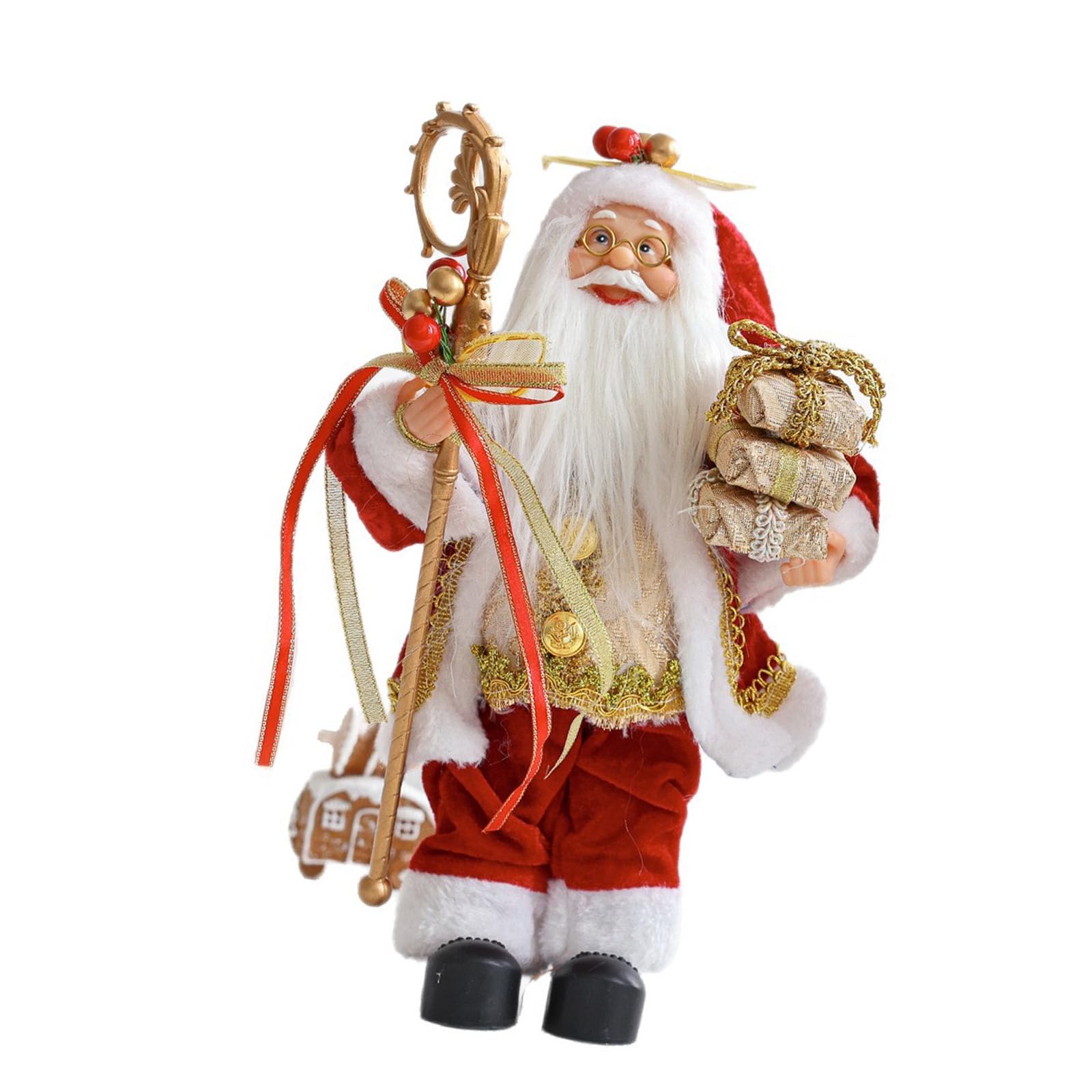 Elnwnnkc B Ritish Santa Ornament With Detailed Christmas Shelf Decoration Holiday Display Christmas Santa Statue Decoration