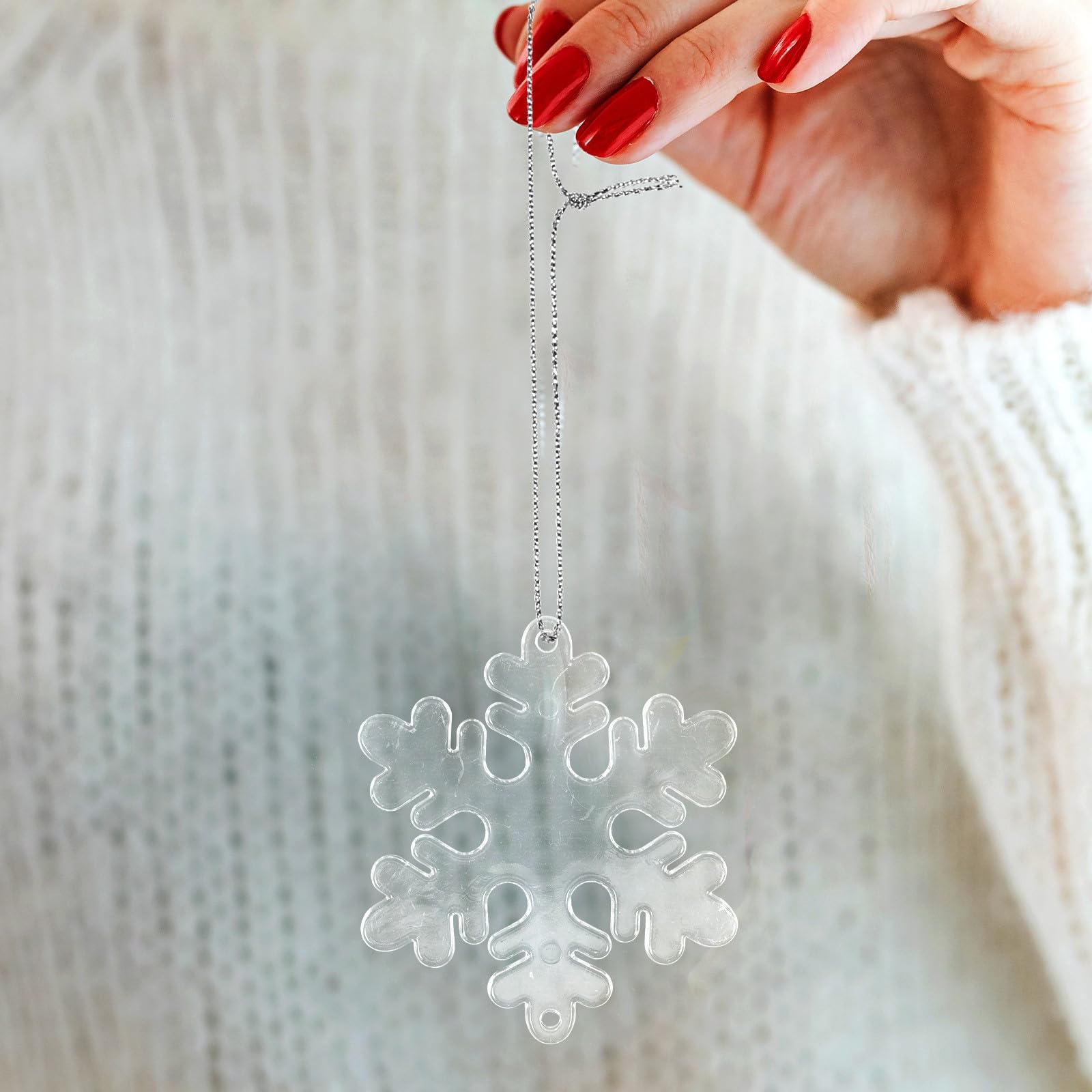 Toyvian 300 Stück Transparenter Acryl Schneeflocken Anhänger für