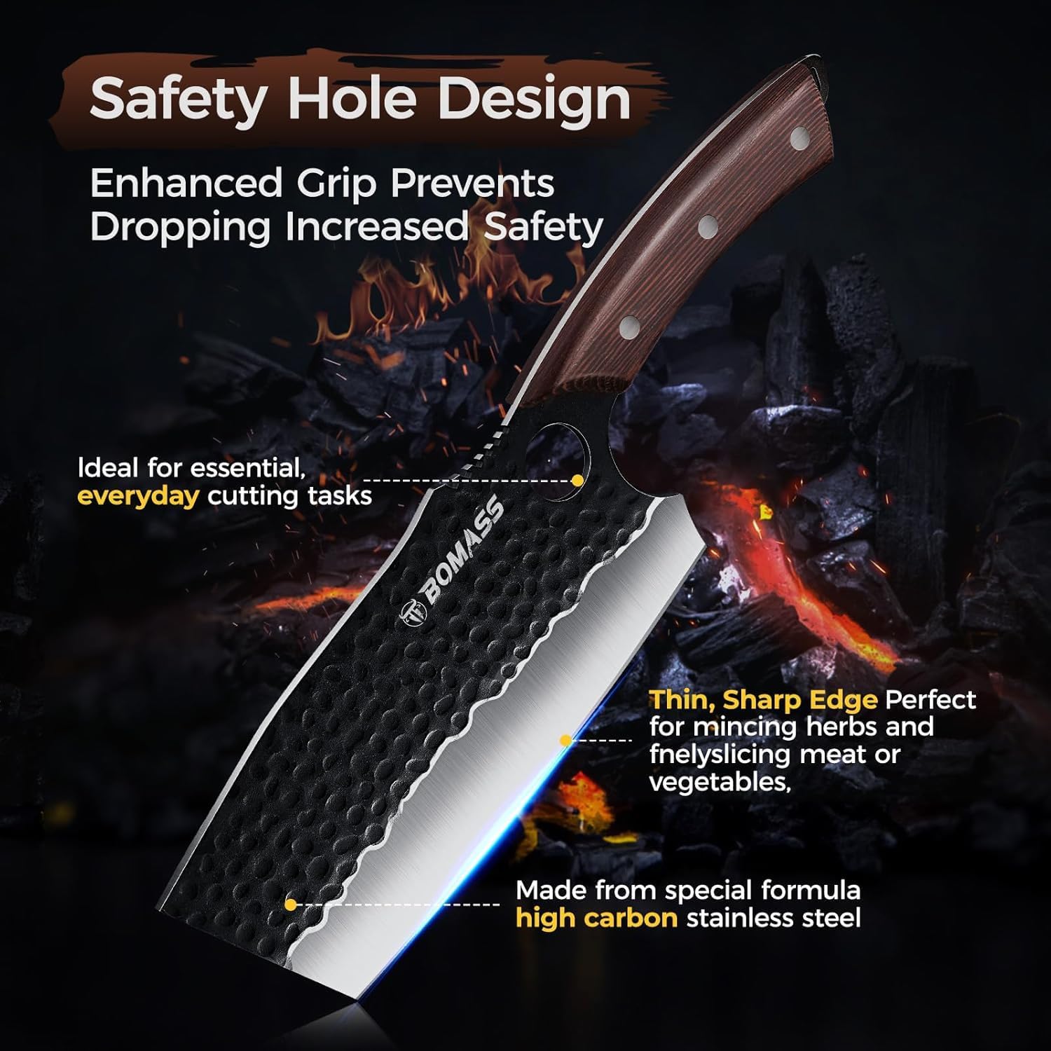 Hand Forged Meat Cleaver Butcher Knife Set of 13, Kitchen Cleaver Knives Set, High Carbon Steel Boning Chef Knives for Cutting with Roll Bag & Accessories BBQ Outdoor Gift for Men