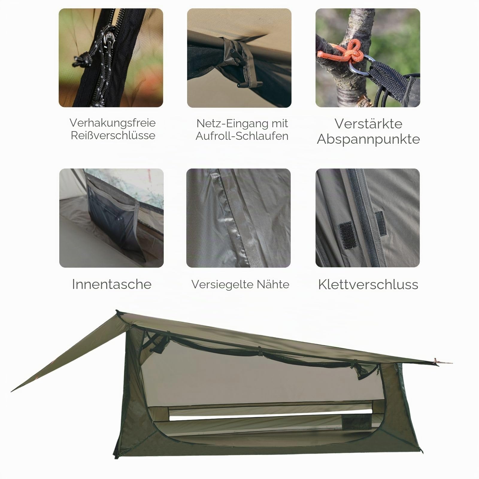 onewind Bivy Zelt für 1 Person, 3 Saison Ultraleicht Silnylon Rucksackzelt mit Regenschutz Wasserdicht Biwaksack Einmannzelt Outdoor Camping Zelt, ohne Trekkingstock