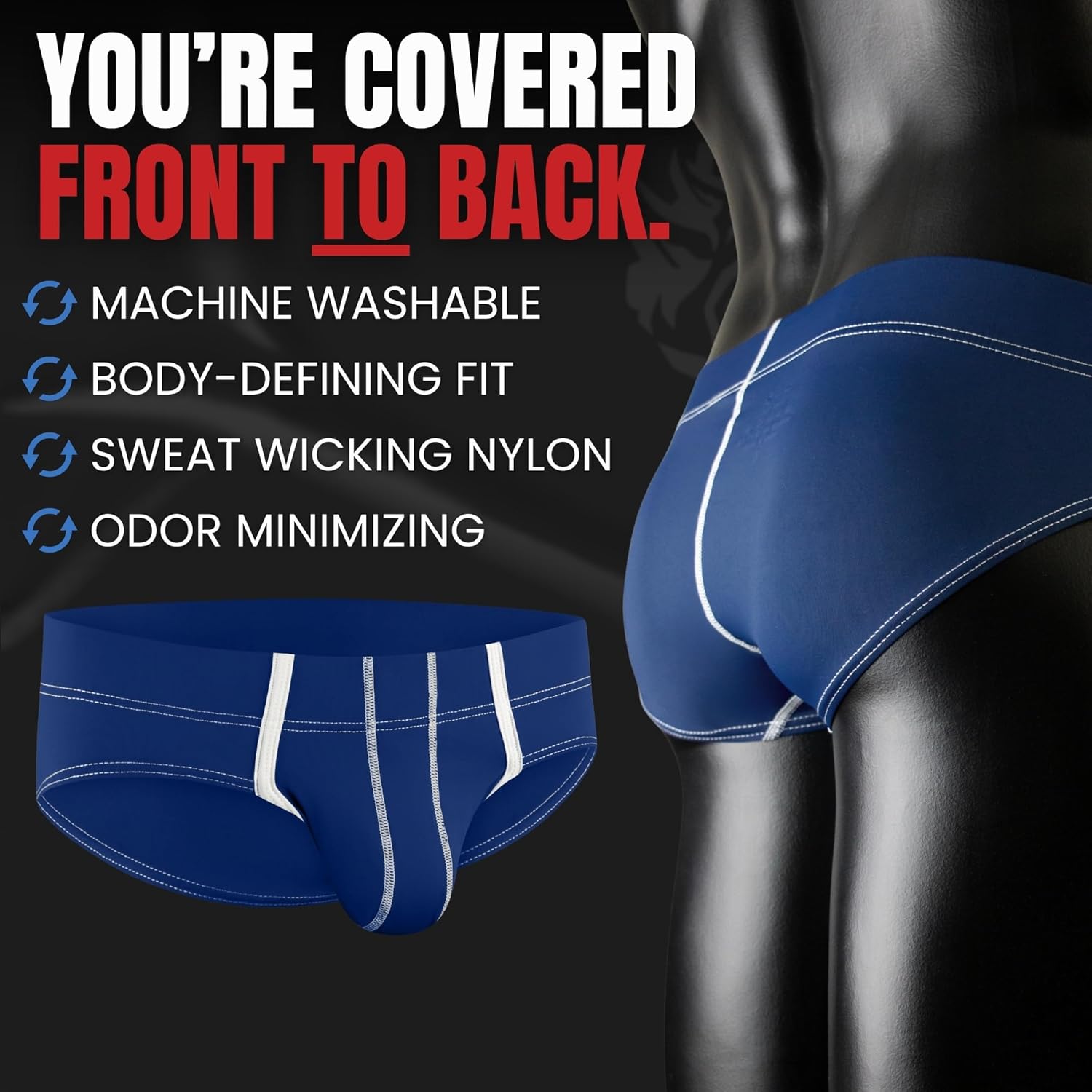 Real Men Bulge Enhancing Pouch Underwear for Men – 1 and 4 Pack Set - Nylon Sports Briefs ABCD Pouch - Image 4