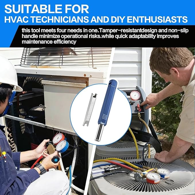 Llave para Tapón de Bloqueo HVAC, Herramienta 4 en 1 para Refrigerante miniatura 7