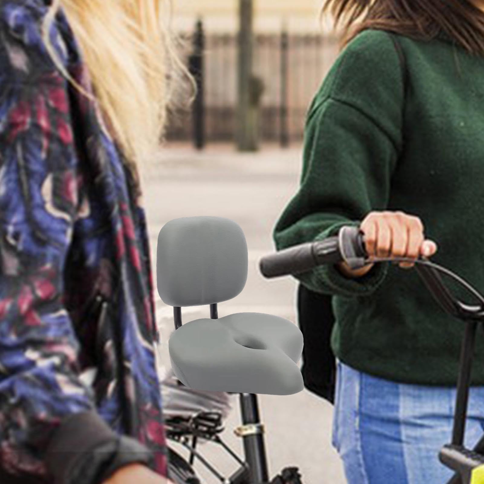 Sella per bicicletta di grandi dimensioni, in pelle PU, imbottita in memory