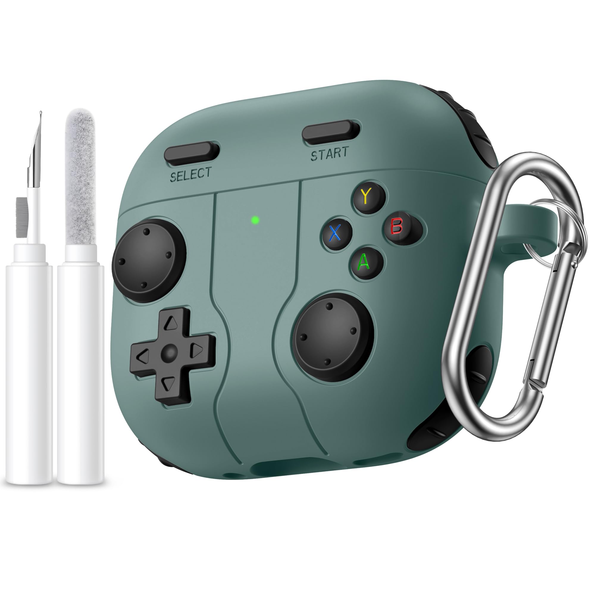 Getino Game Case for AirPods 4 2024 Cover with Cleaner Kit, Keychain, Compatible with Apple Airpods 4 Case Covers, Cute Funny Shock-Proof Protective