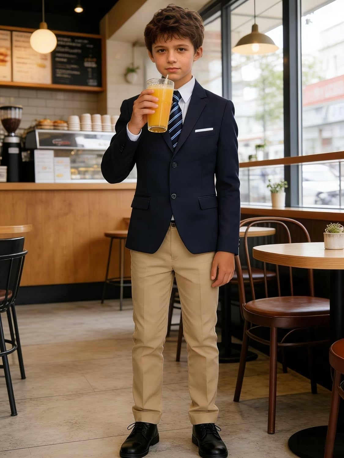 Boys' Blazer Suit Jacket Slim Fit Boys School Blazer Coat for Kids Formal Dinner Party Jacket - Image 4