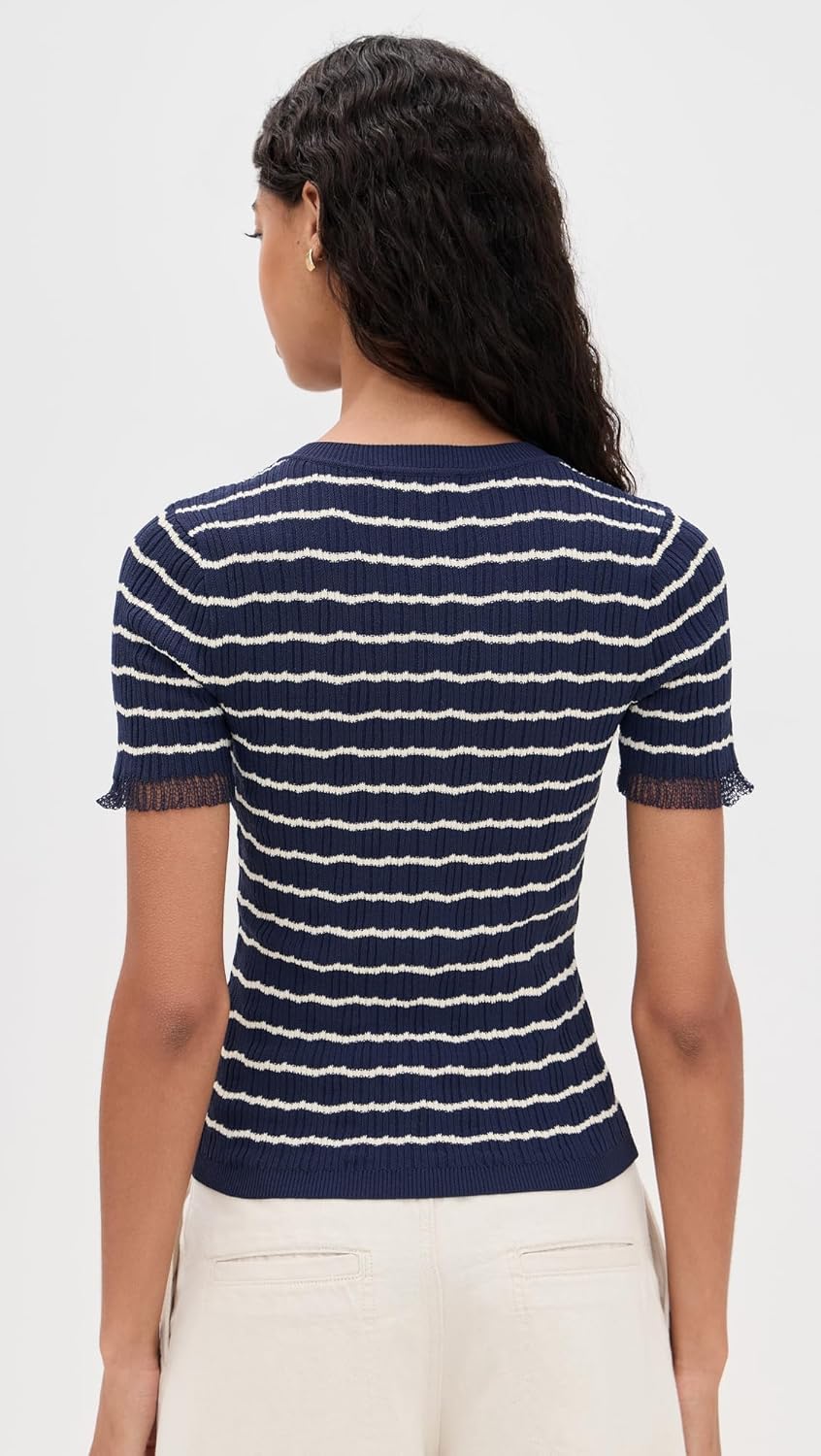 rag & bone Women's Chiara Stripe Short Sleeve Shirt - Image 4