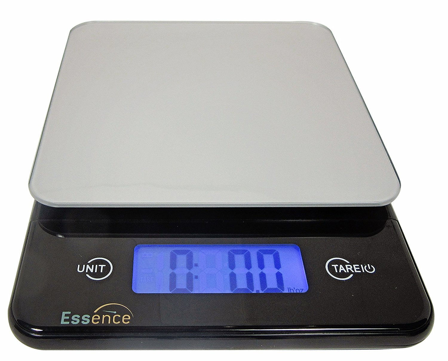 ESSENCE Digital Kitchen and Food Scale, Silver and Blue – No-Hassle Replacement Guarantee (Silver)