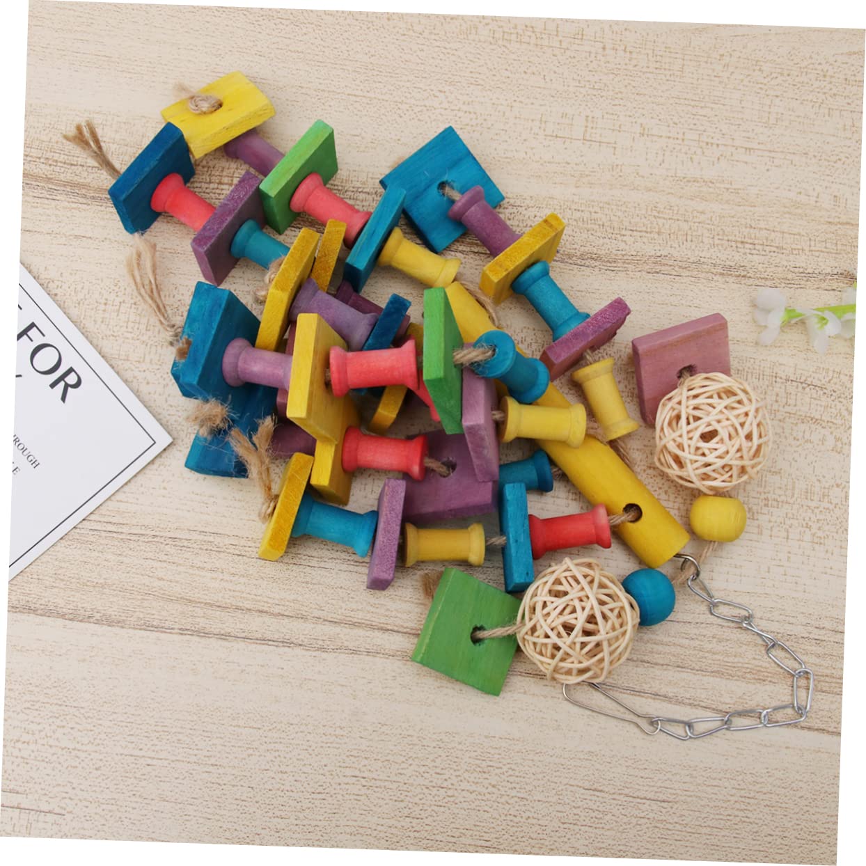 DOITOOL 3 Piezas Juguetes para Pájaros Juguete De Jaula para Loros Juguete para Morder Loro Accesorios para Jaulas De Pájaros Juguete Columpio para Pájaros Jaula De Loros Bambú Mascota