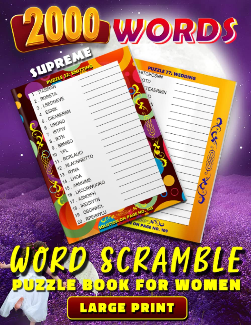Supreme Word Scramble Puzzle Book for Women: Large Print Word Jumbles for Adults. Unscramble Words Book.