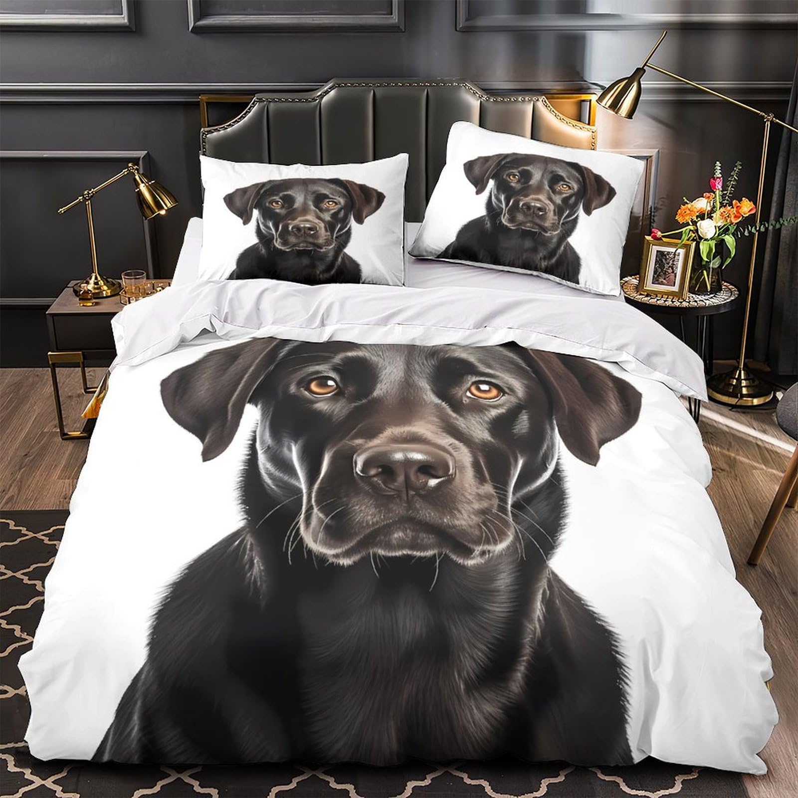 Housse de couette fermeture éclair bisons 260x220cm pour simplifier le changement du linge de lit