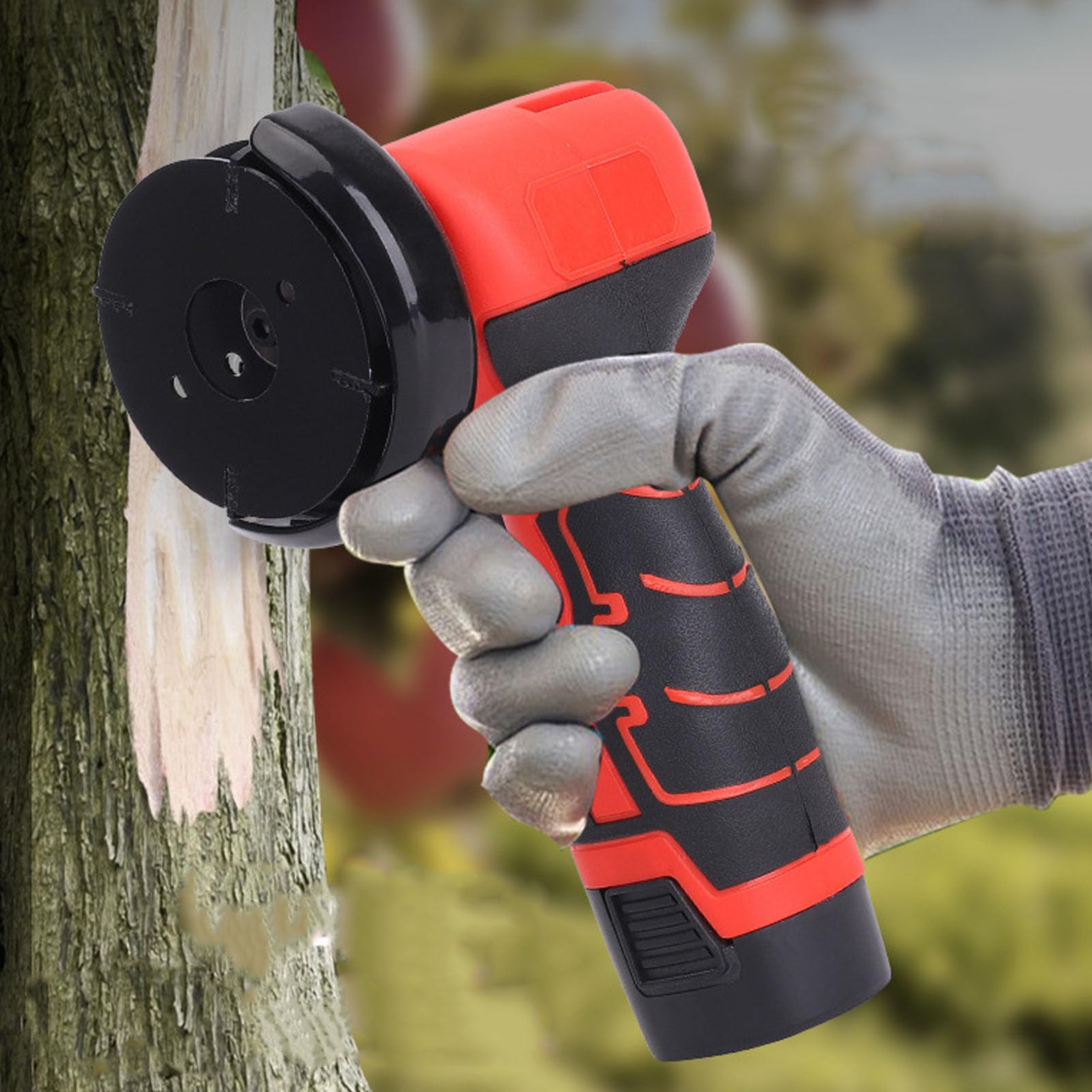 KUIDAMOS Amoladora Angular Inalámbrica para árboles Frutales, Potente Motor de Cobre para Uso en Exteriores, Acero Al Manganeso ABS