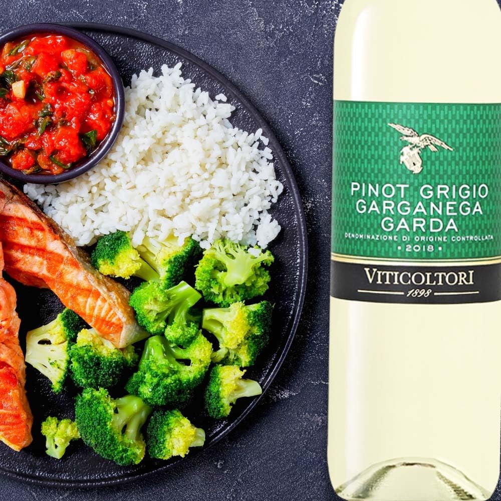 Viticoltori Pinot Grigio Garganega Garda DOC, trocken, sortenreines Weinpaket + VINOX Winecards (6x0,75l)
