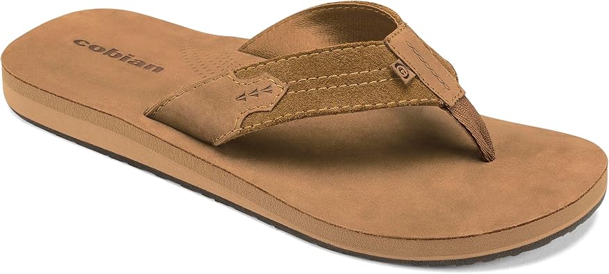 Cobian Campo Del Sol Lazo Sandals for Men Premium Leather Flip-Flops with Arch Support Western-Ispired Footwear for Casual Look