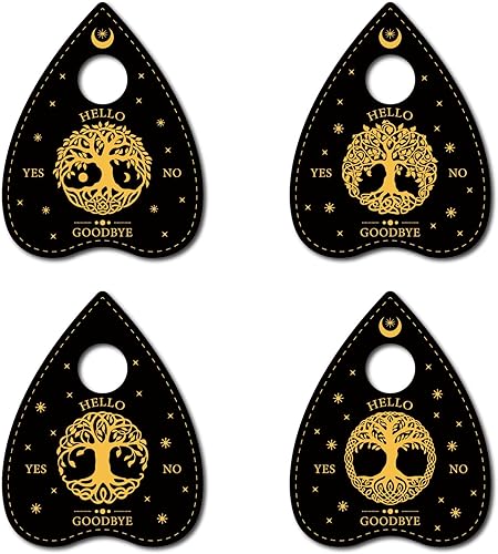 CREATCABIN 4 piezas de tablero de alcohol de madera, soporte de cristal mini esfera de cristal, soporte de exhibición de bruja, decoración wicca,