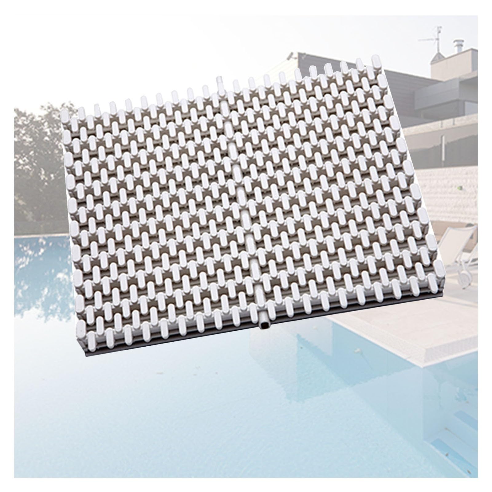 MSHGSKU Swimming Pool Drainage Grate, PP Plastic Overflow Grating Mat, Splicable Bathroom Gutter Grate, Indoor/Outdoor Channel Drain Cover (25x100CM, 2pcs)