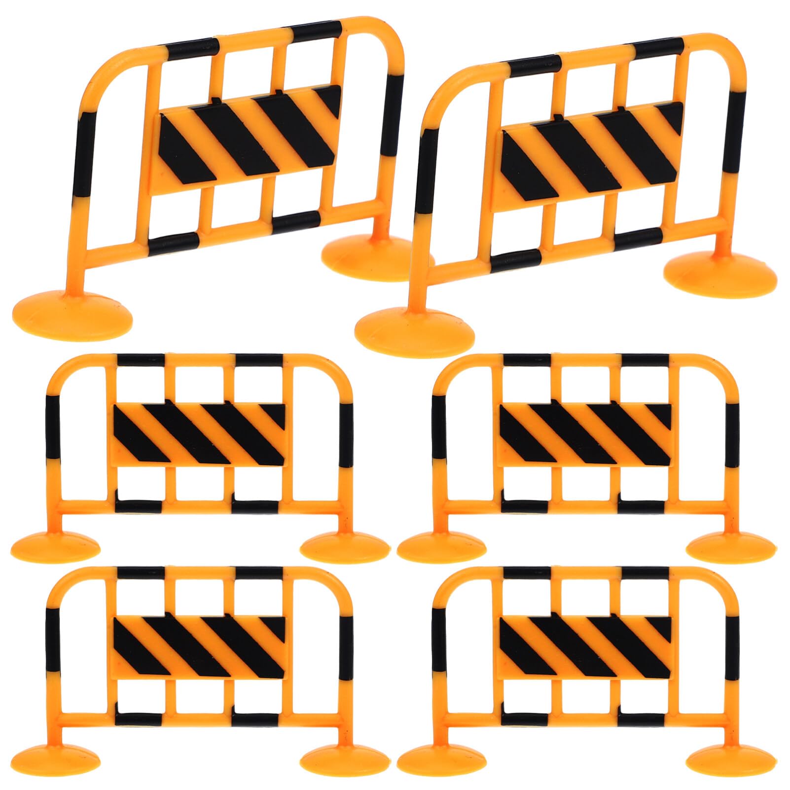 Wakauto 10pcs Play Traffic Fence Signs Toy,Miniature Road Traffic Cones Barricades Plastic Roadblock Toys for Kids Educational Cognitive Road Sign Models