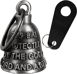Motorcycle Bell for Biker Rider Men Women Angel Bell with Bell Hanger, Ride Riding Bell Motorcycle Accessories