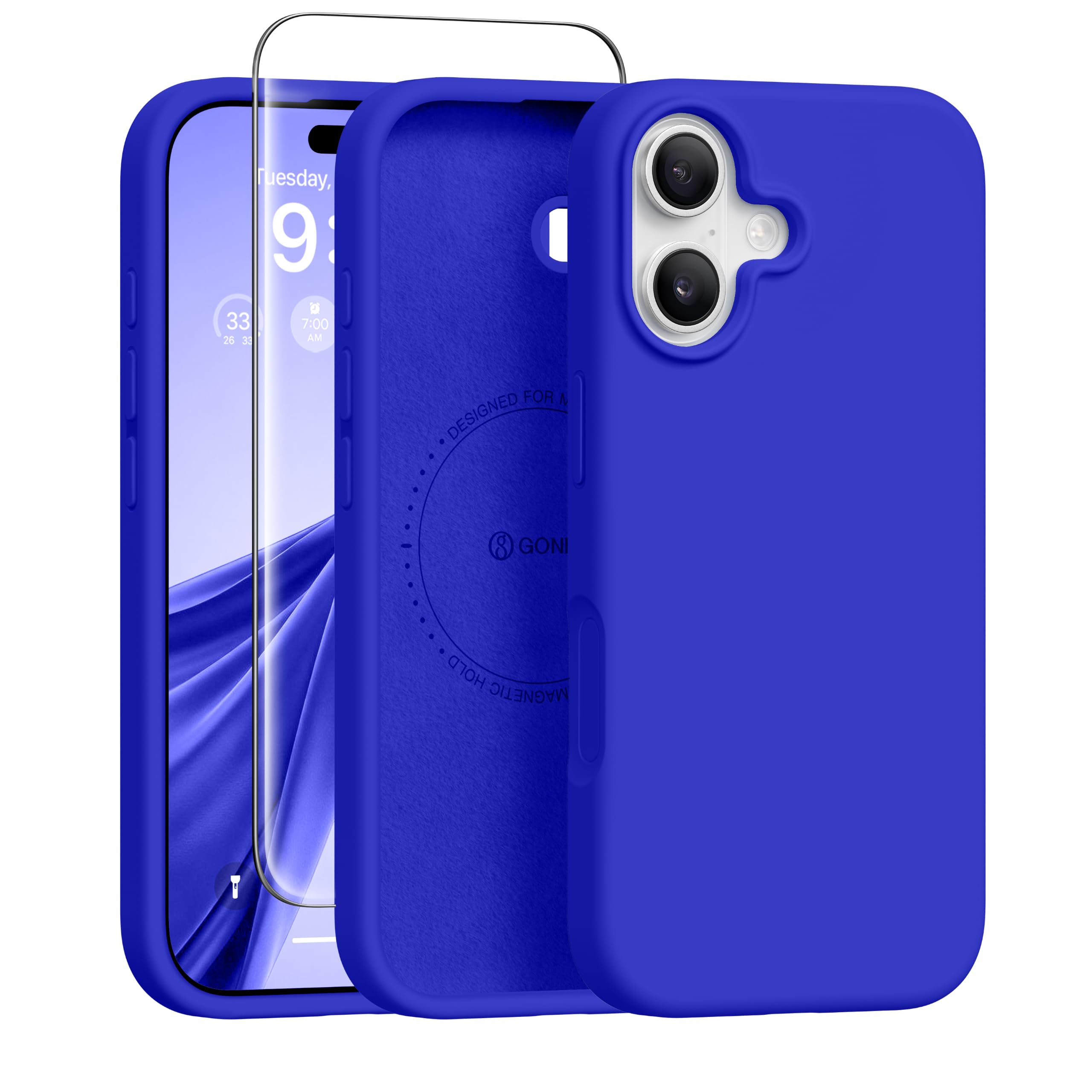 GONEZ Magnetic for iPhone 17 Case, Silicone Cover Cobalt Blue