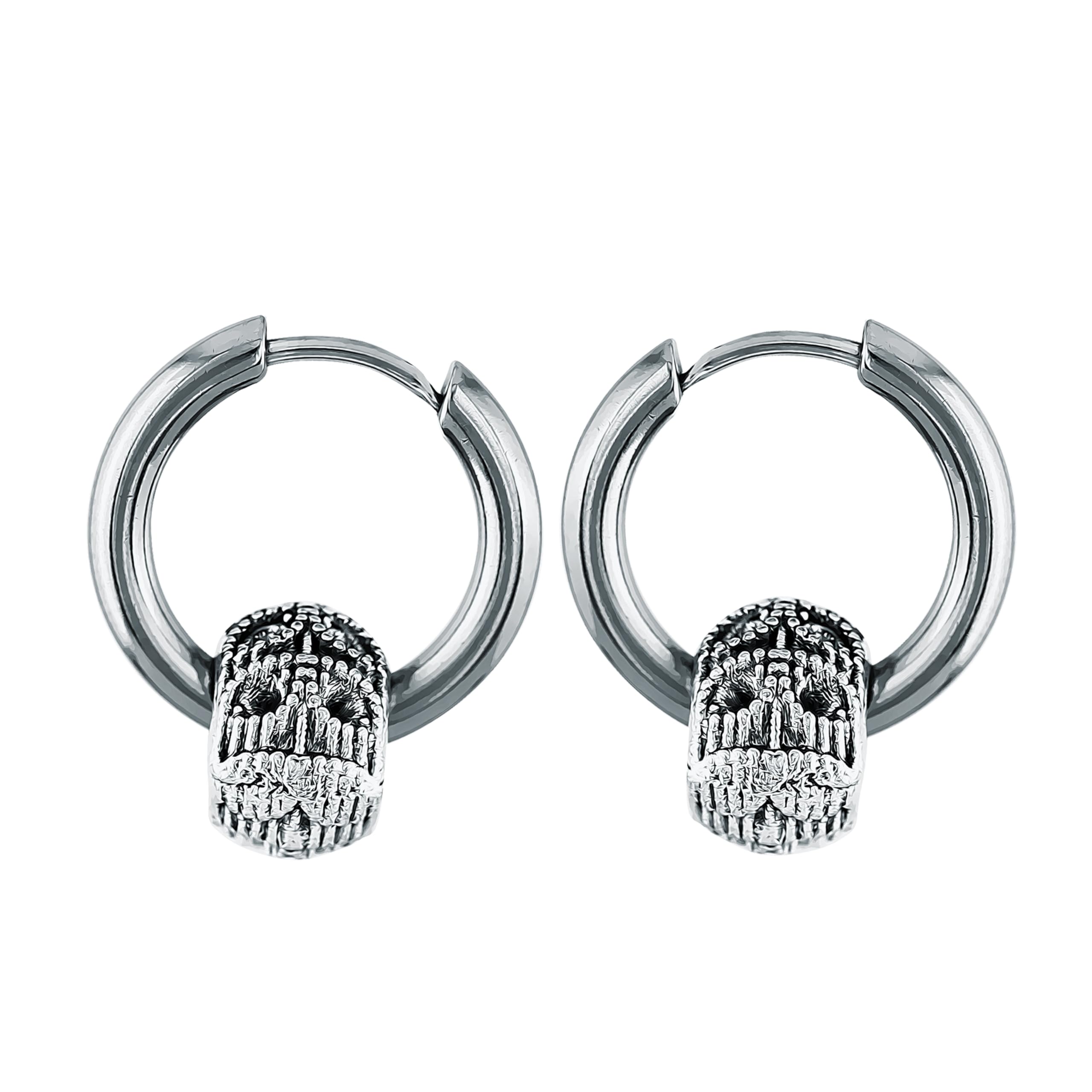 Earrings men boys boyfriend girls women gents unisex Valentine gifts Stainless Steel Piercing Clip on Screw Bali Pierced Hoop Stud Huggie Magnetic earrings for boys silver black gold blue M161-image-25