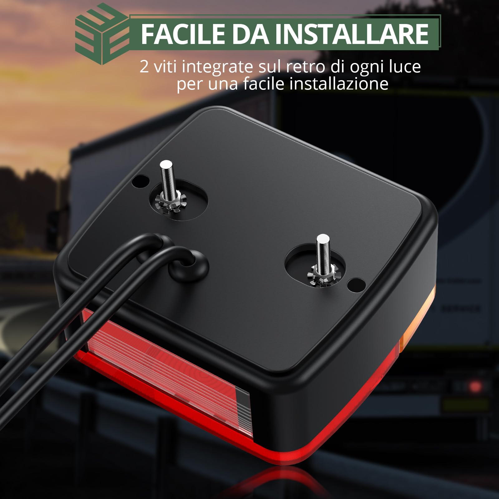 EYPINS Fanali Posteriori Rimorchio,Luci Posteriori Kit,Cavo da 7.5m,IP65 Impermeabile, Luce dei Freni, Indicatore di Direzione,per 12V Rimorchio, Camion