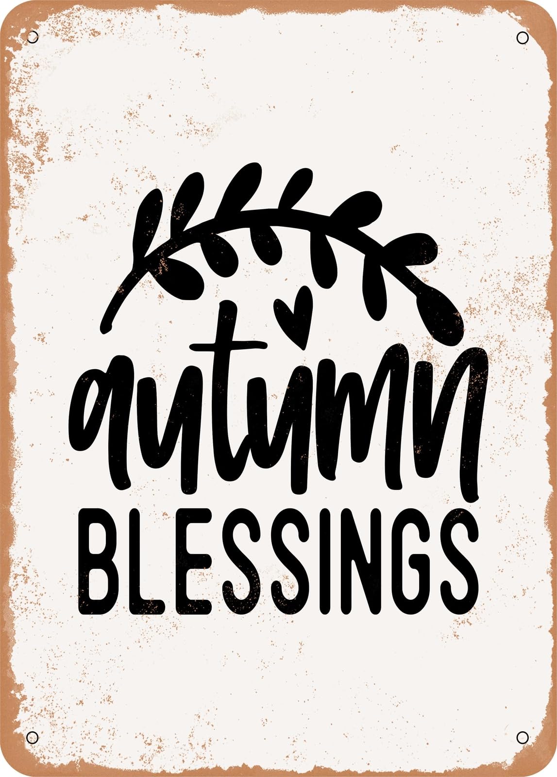 Miaomansenstore Metal Sign - Autumn Blessings - 2 - Vintage Rusty Look Home Decor