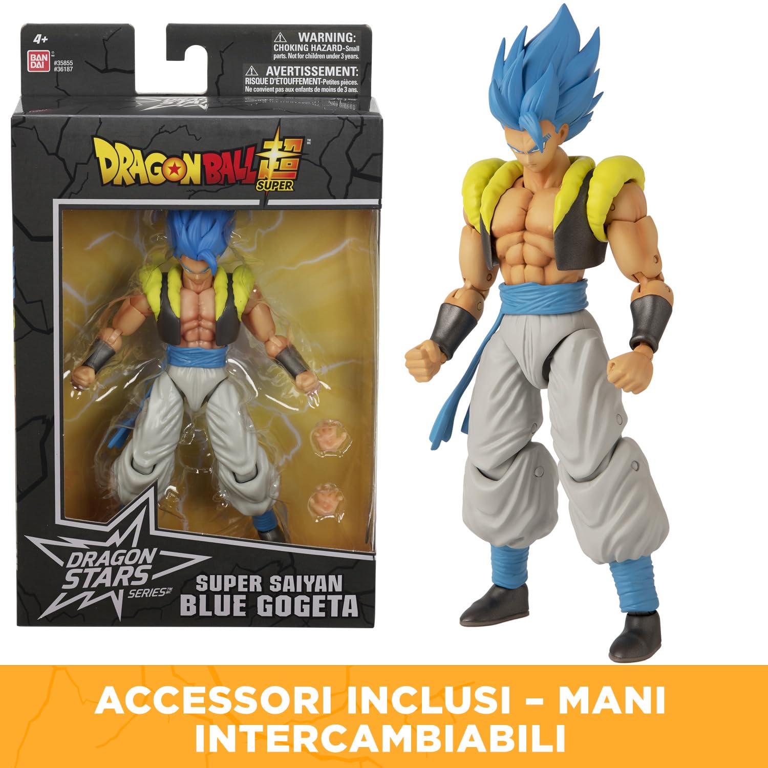 Dragon Ball Super Bandai Figurina Dragon Stars 17 cm - Super Saiyan Blue Gogeta - Figurina d'azione articolata - Licenza ufficiale Dragon Ball - Giocattolo per bambini 4 anni e + - 36187J