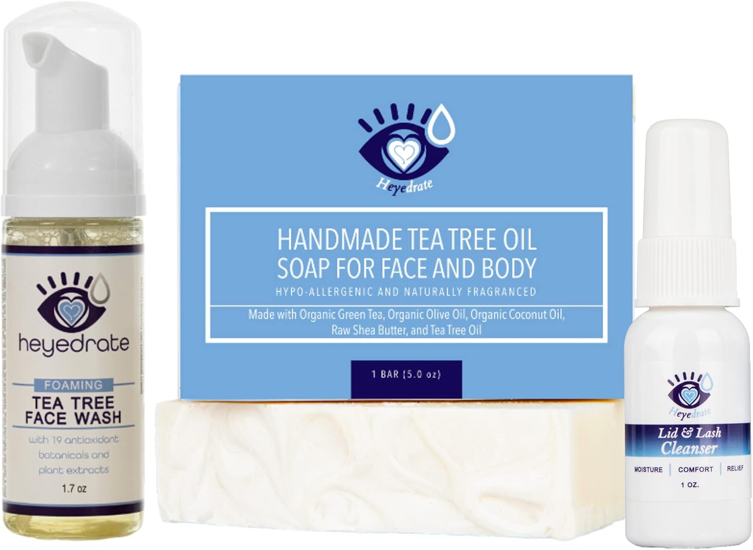 Heyedrate Tea Tree Oil Face and Body Soap Bar Foaming Tea