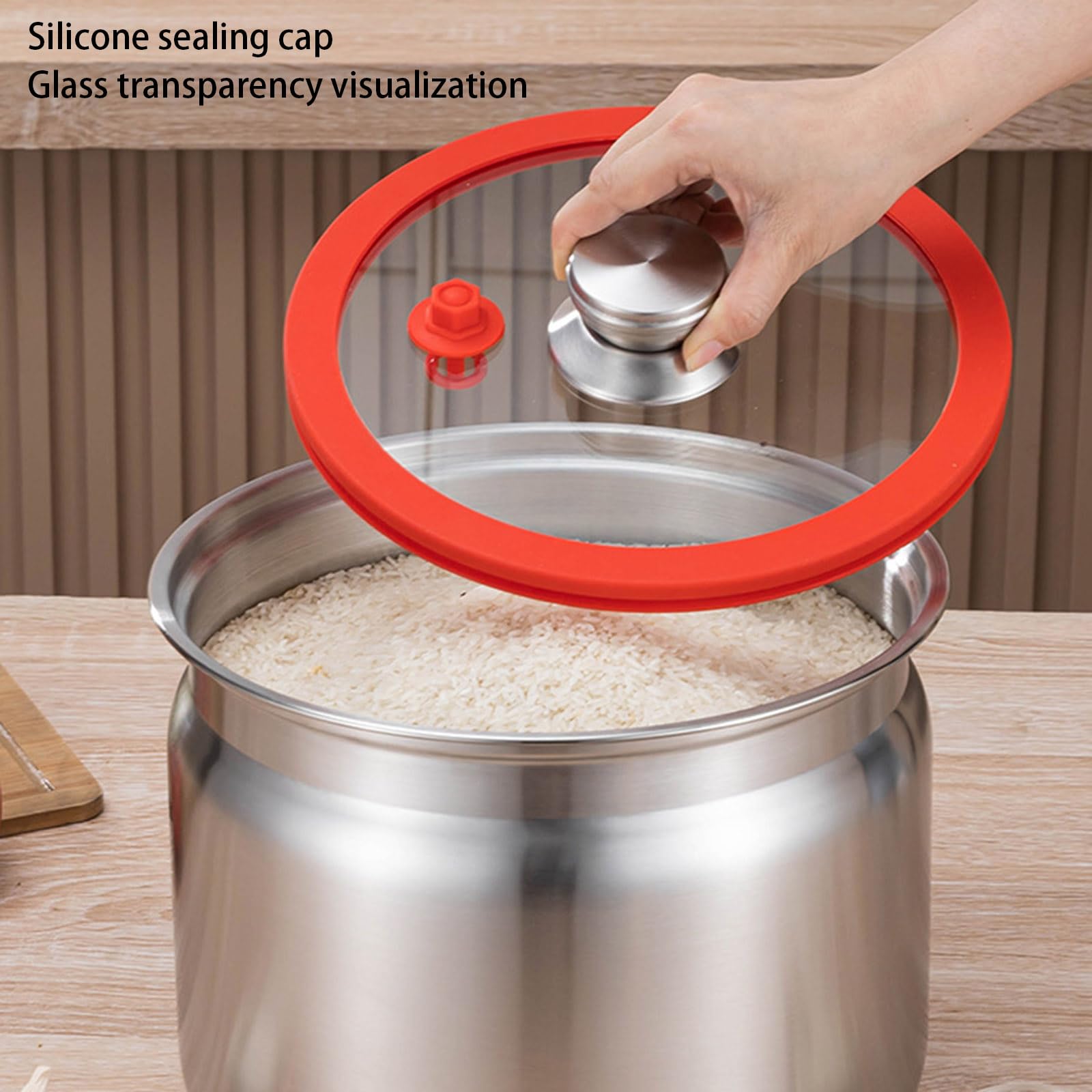 Robuster Edelstahl Lebensmittel Lagerbehälter Mit Tragbaren Designs Für Reismehl Zucker Kaffee Küche Organisation Edelstahl Lebensmittellagerbehälter