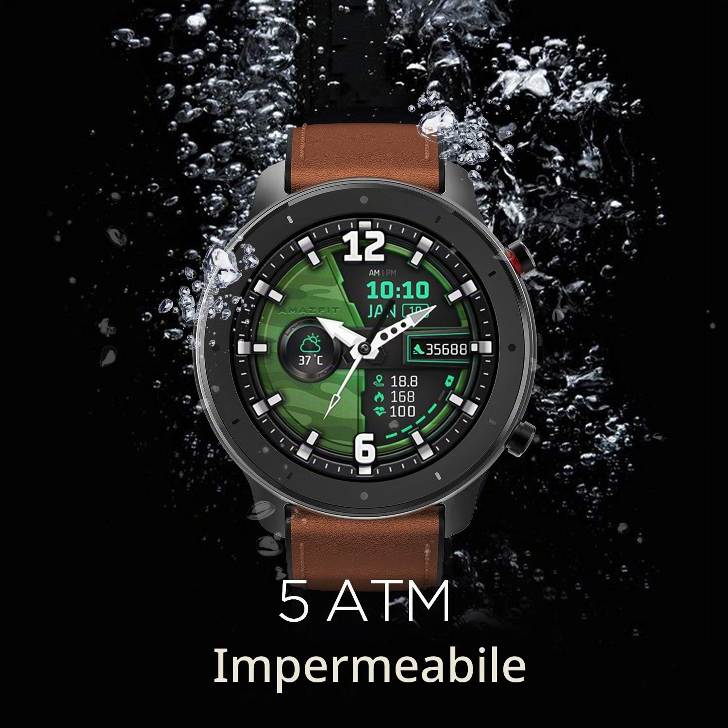 Amazfit Smartwatch GTR 47mm Orologio Intelligente Fitness Tracker 1,39 Pollici Touch Control Display a Ccolori Impermeabile 5 ATM Cronometro con GPS, Contapassi, 12 Modalità Sport per Donna Uomo