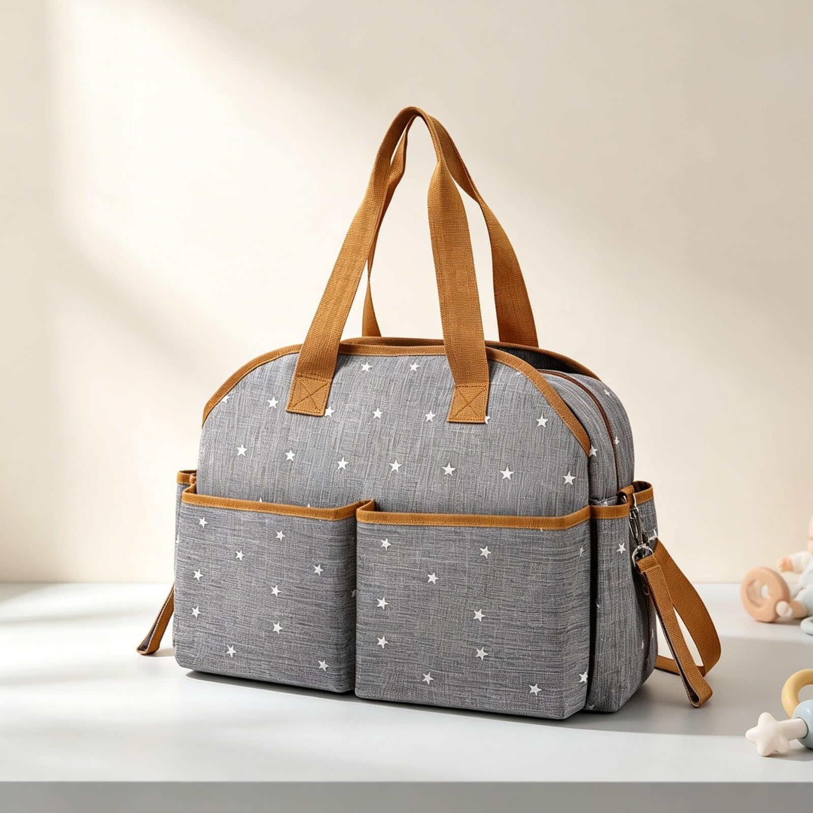 Ronyme Borsa da per Pannolini Cerniera Bidirezionale Scorrevole, Borsa Mamma Multifunzione, Esterno Impermeabile Resistente