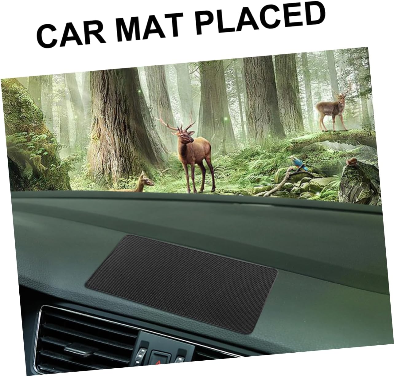 2Pcs Non-Slip Dashboard Mats for Car Use Multi-Purpose Anti-Skid Pads Compatible with Mobile Phones Sunglasses Keys and Wallets Washable and Temperature Resistant Black Car Dashboard Cushions