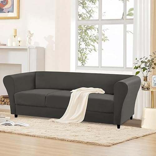 Miniatura 6 de Funda elástica de 4 piezas para sofá de 3 cojines, 100% impermeable, funda de sofá Chesterfield de 3 asientos, fundas de sofá lavables, protectores