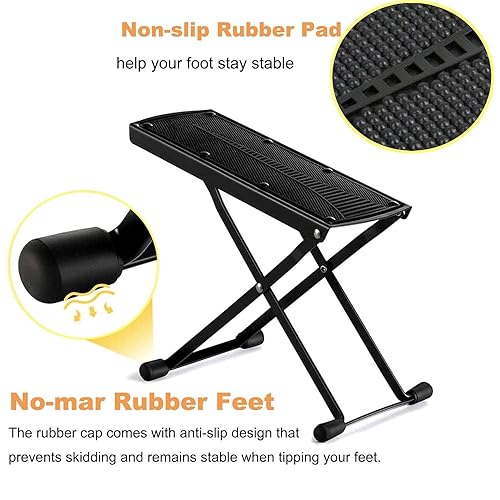 Miniatura 4 de Reposapiés plegable, soporte de pie de spa ajustable de 6 alturas, soporte antideslizante y resistente para pedicuras fáciles en el hogar,