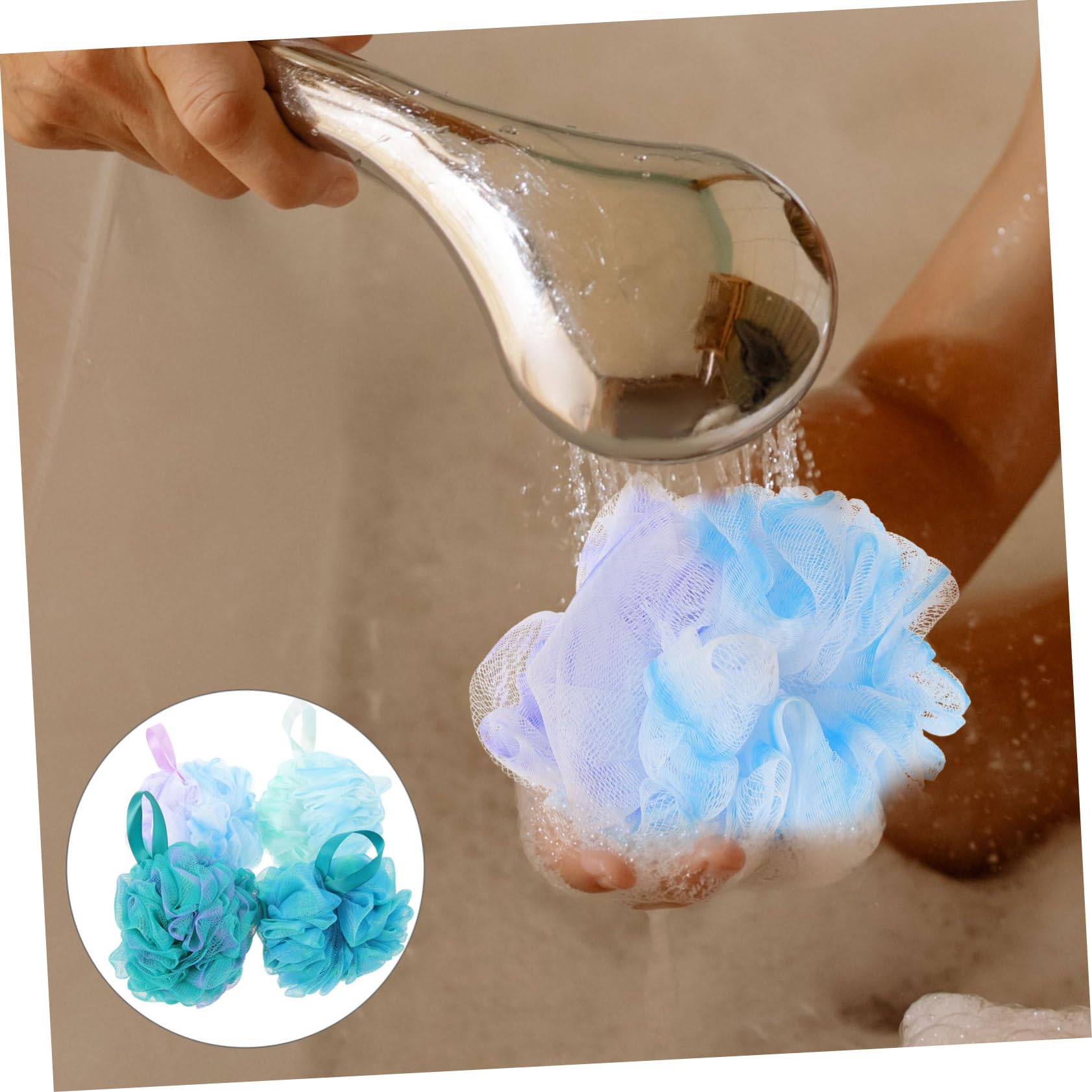 minkissy 16 bolas de baño prácticas esponjas de baño resistentes al desgaste, bola de baño práctica bola de baño para el hogar, esponja de baño para el cuerpo, esponjas de belleza o cordón de malla