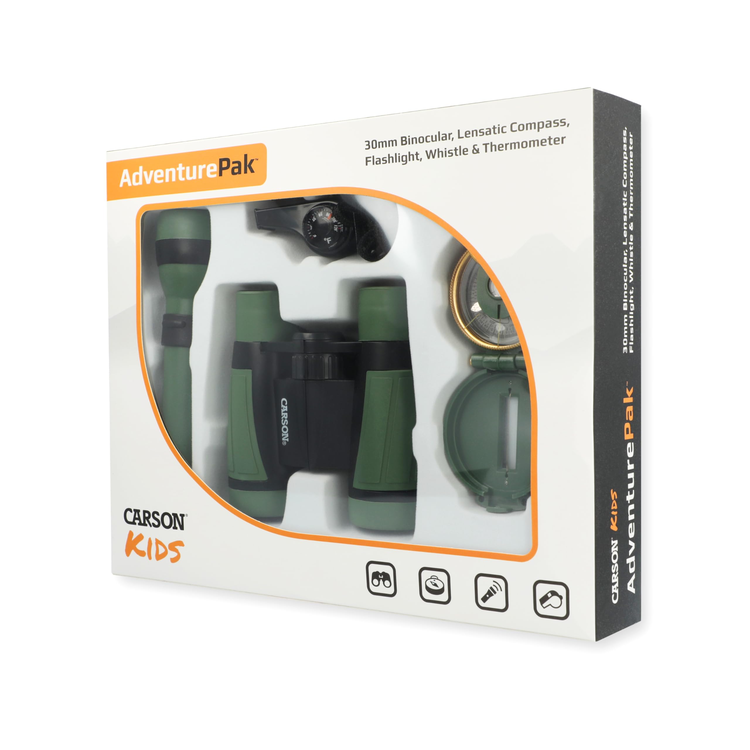 Carson Kit di Sopravvivenza per Bambini AdventurePak Kit da Campeggio, con Binoculari, Bussola per Bambini e Torce Elettriche , Design Compatto e Sicuro (HU-401)