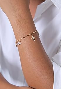 Elli Bracciale Donna In Argento 925 Con Cristalli - Simboli Cuore, Croce E Ancora - Gioiello Tendenze - 6
