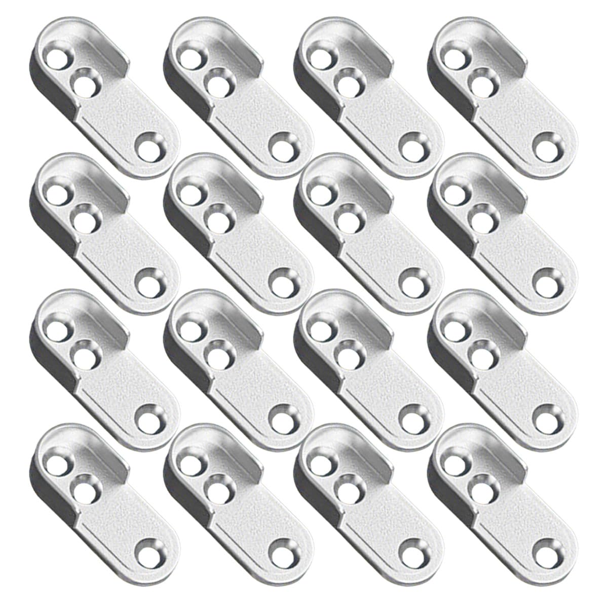 Ainvhh 16 PCS Wardrobe Rail Brackets Rail End Supports Brackets for use with Oval Wardrobe Rail Poles 15mm Wide, Wall/Wardrobes Mount Fittings | Easy Installation & Versatile Use (Silver)