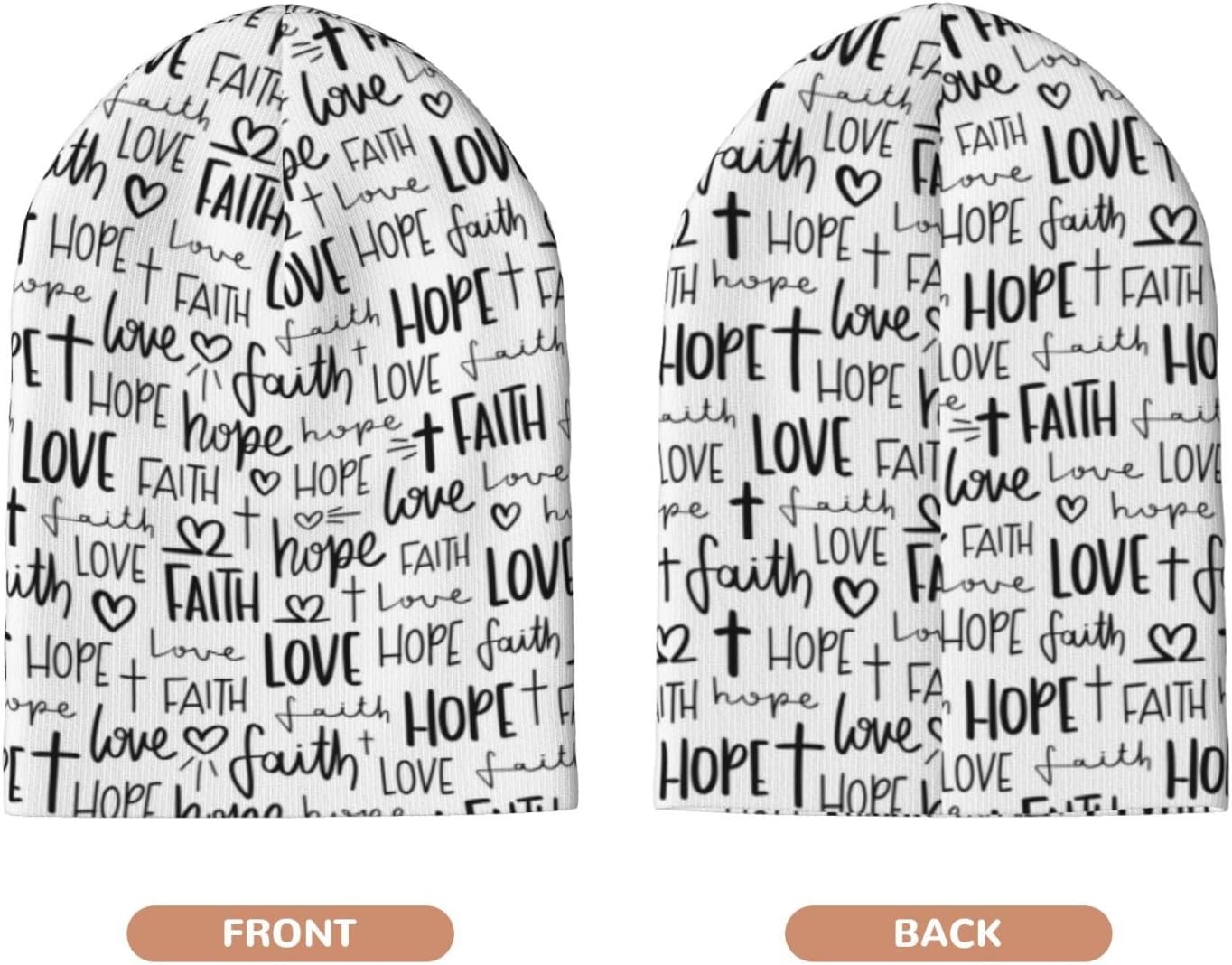 Christian Jesus Cross Slouchy Beanie Hats for Men Women Winter Knit Warm Beanies Skull Cap Stocking Cross Hat