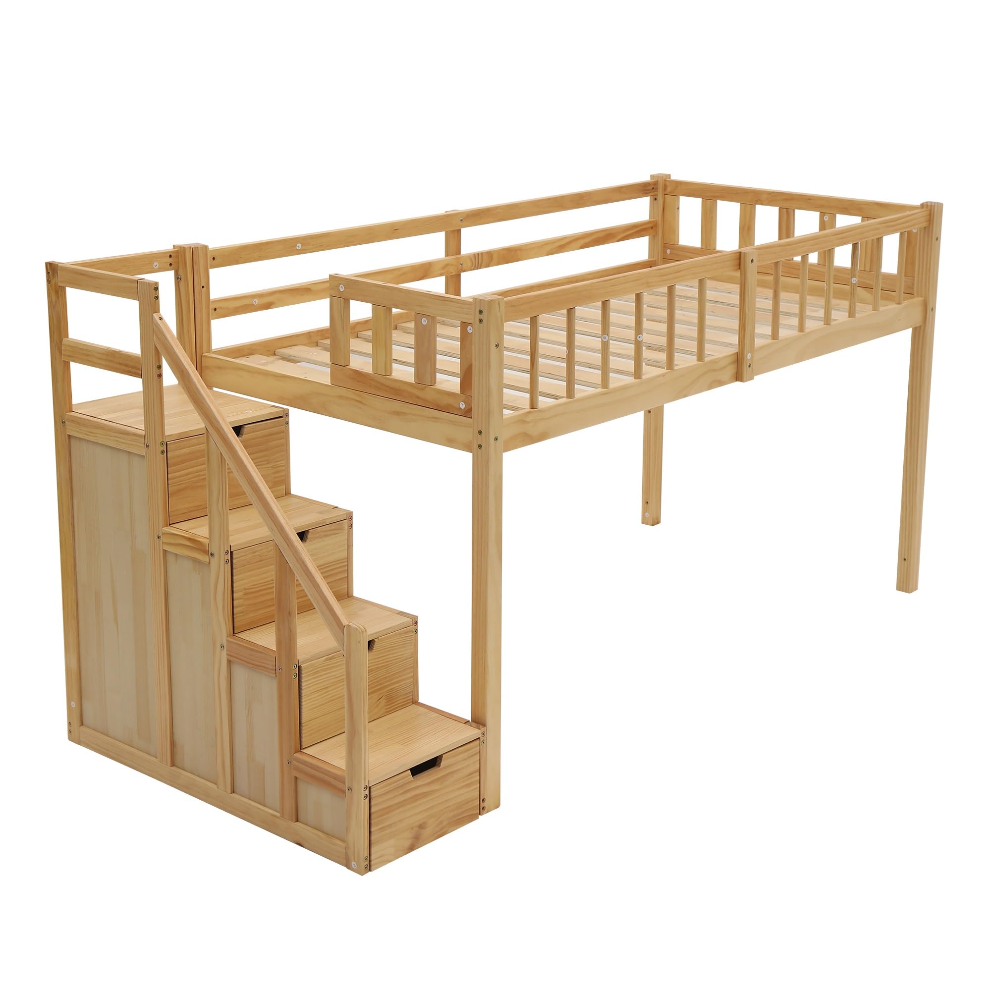 Amazon｜ロフトベッド 木製 シングル ベッド ロータイプ 子供部屋に