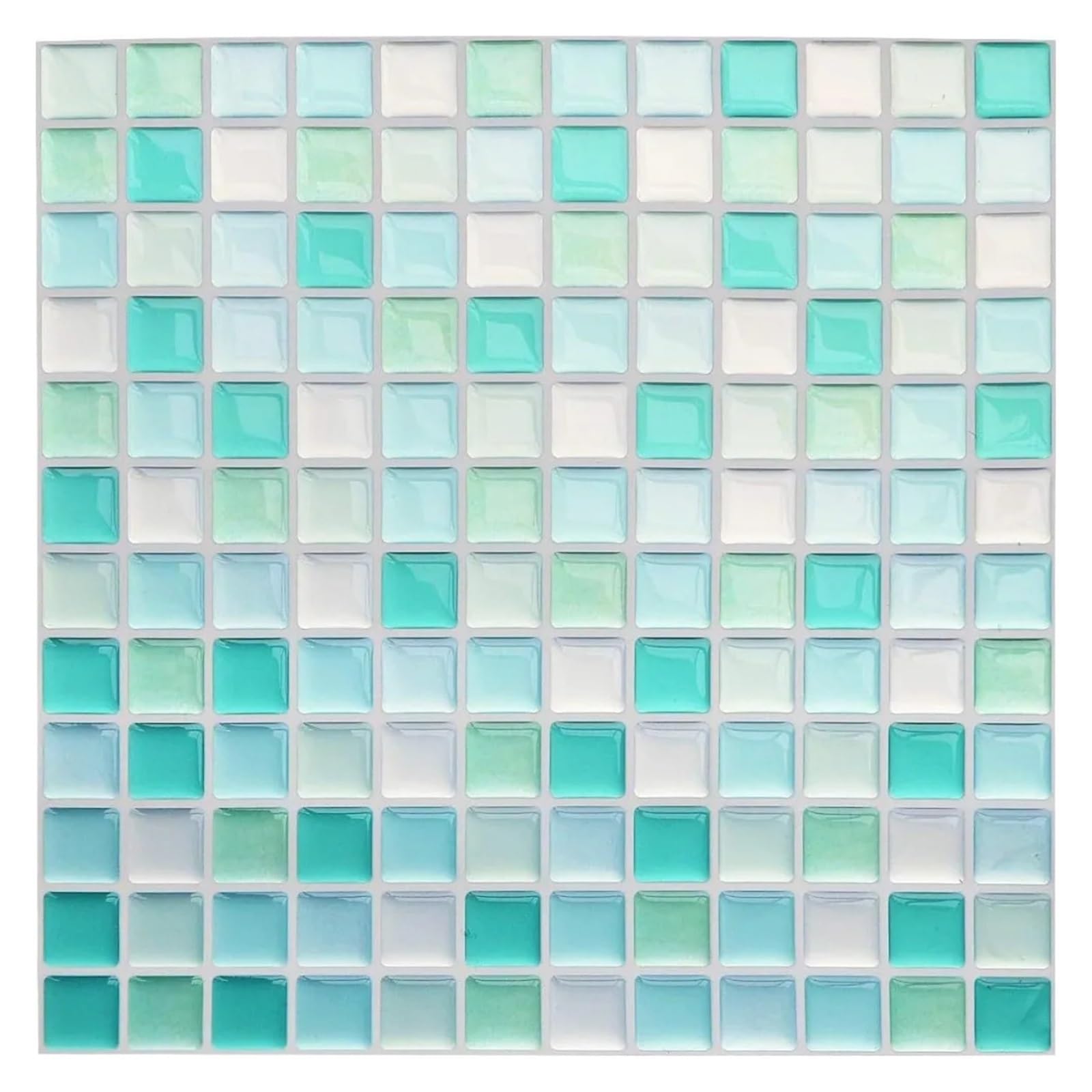 Mosaic Marble Effect Tile Stickers, Mosaic Tile Stickers DIY Removable Peel and Stick Backsplash Waterproof Sheet(Color 1)