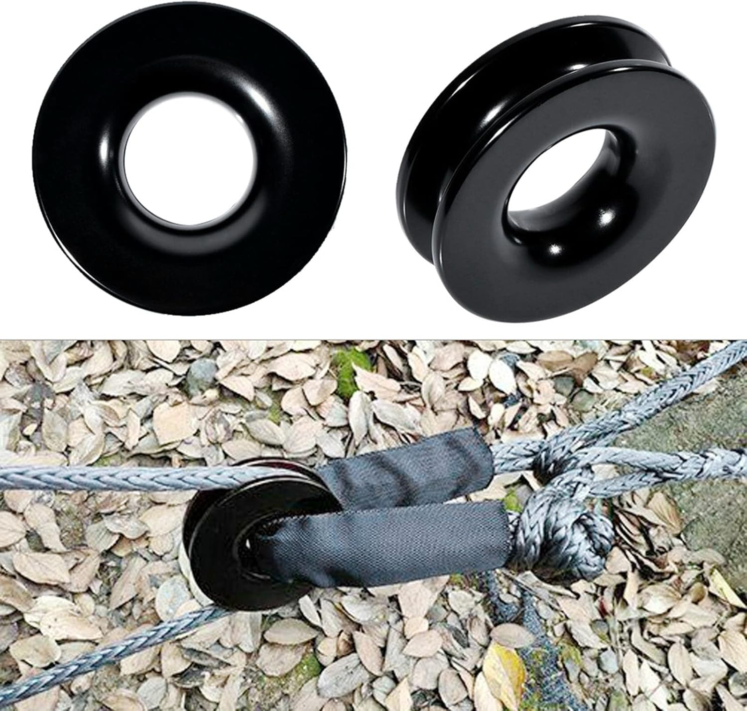 Winch Soft Shackle Recovery Kits for Off-Road On-Road SUV Towing Truck Trailer Snatch-Ring 41 000lbs Winch Rope Snatch Soft Shackle for Synthetic Rope Large Recovery