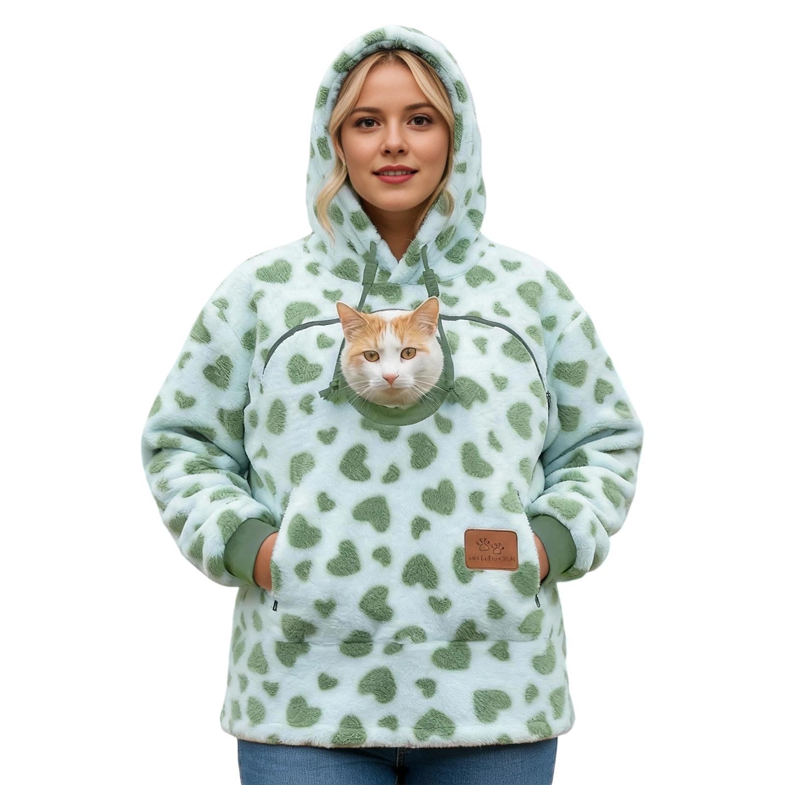 Pull à Capuche pour Femmes-Sweat à Capuche Polaire Oversize Confortable Veste doublée Douce pour Tenue hivernale décontractée Pull Femme dédié Quotidien