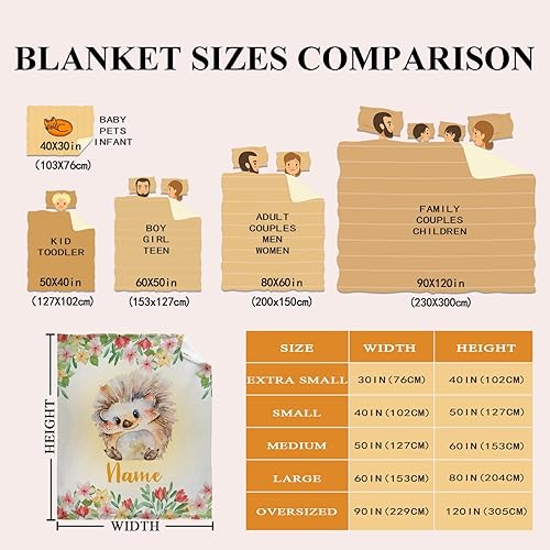 Miniatura 254 de Manta personalizada con diseño de jirafa y elefante, manta de franela suave, acogedora y ligera con nombre para sofá, cama, sofá, regalo, unisex