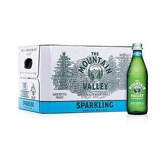 Mountain Valley Sparkling Water, 333 mL Glass Bottles Pack of 24