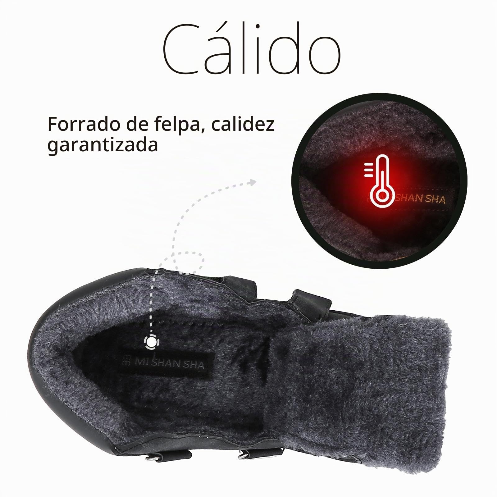 Mishansha Botas de Nieve Niño Botas Antideslizantes, Negrocarbón 38 | Forro cálido, cierre de autollenado, puntera reforzada, suela con dibujo, colegio, paseos, nieve