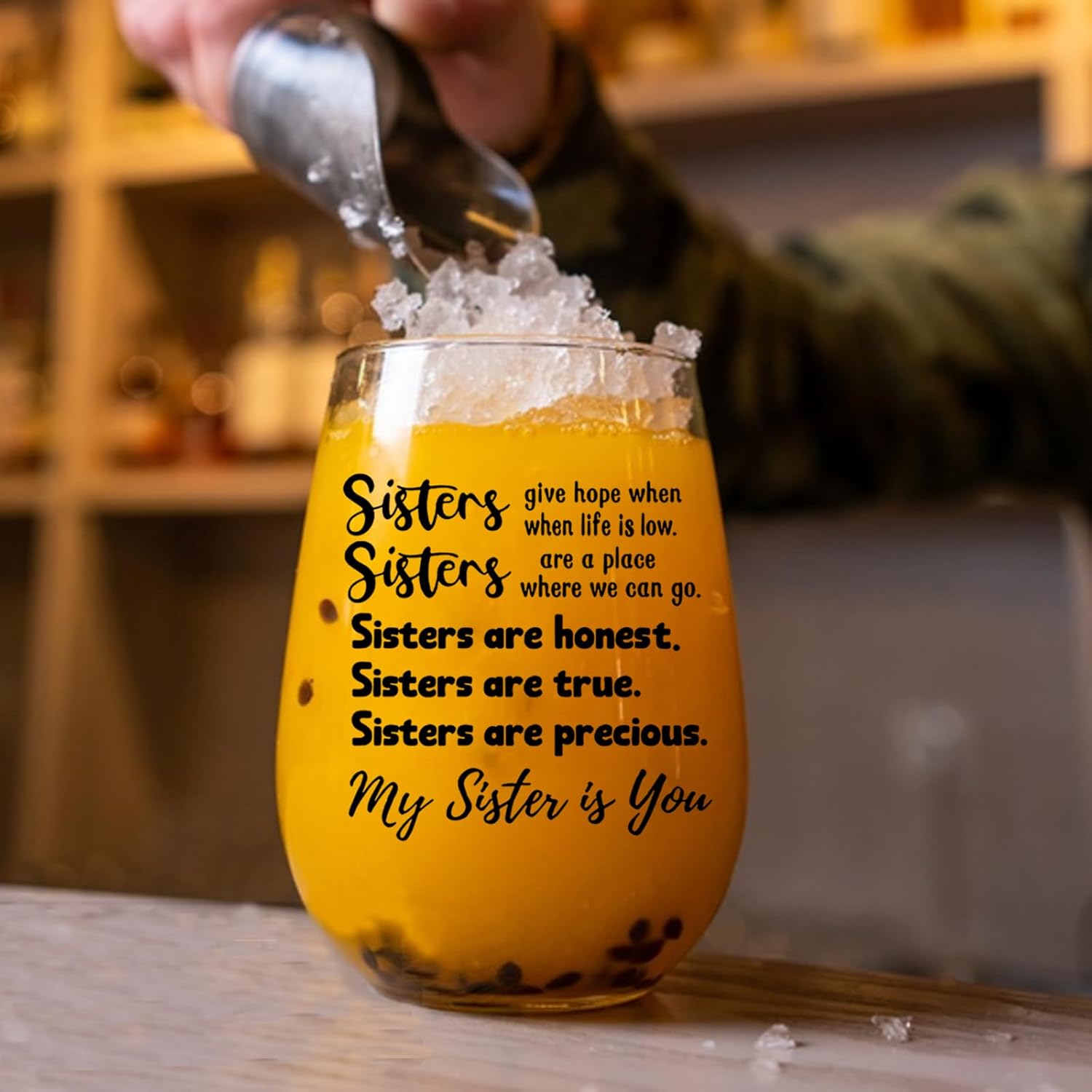 Sisters Gifts from Sister, Brother - Sister Christmas Gift, Mother's Day Gift Ideas, Birthday Valentines Day Gifts for Sisters,15oz Wine Glass - Image 6