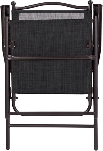 Miniatura 6 de Giantex Juego de 2 sillas plegables para patio, sillas de comedor para patio al aire libre con reposabrazos, respaldo tipo cabestrillo, marco de